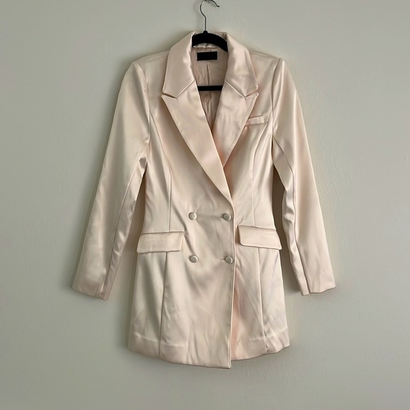 Michael Costello x Revolve Telma Satin Double Breasted Blazer Mini Dress Small - Picture 3 of 8